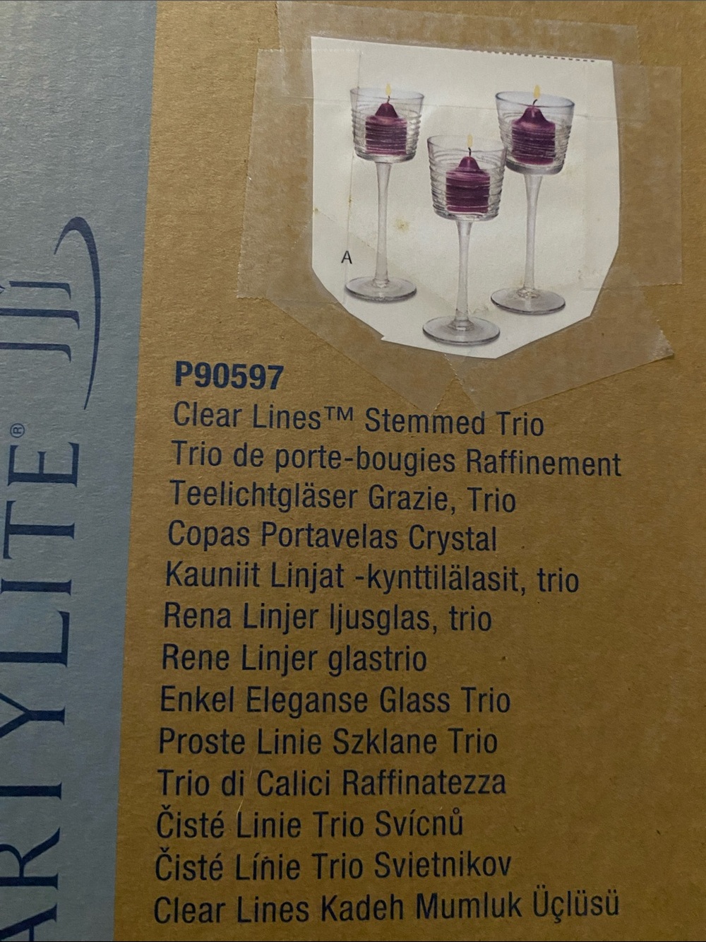 PartyLite Clear Lines Stemmed Trio